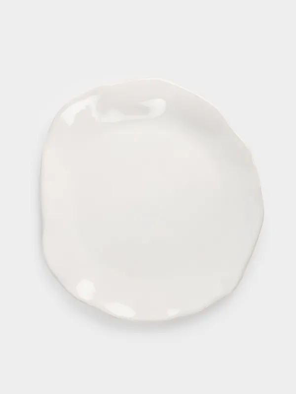 Тарелка обеденная, 27 см, керамика, белая, Неровный край, Bumpy, image-0