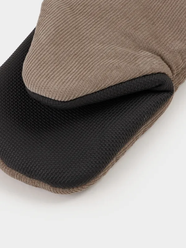 Прихватка-варежка, 14х29 см, в рубчик, вельвет/резина, коричневая, Moire kitchen, image-1