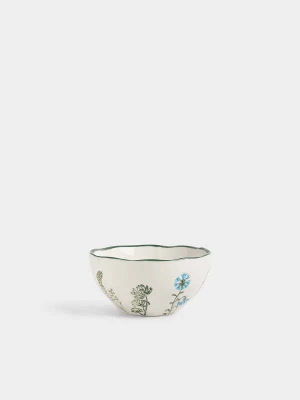 Салатник, 16х8 см, Луговые цветы на кракелюре, Floral meadow, image-0