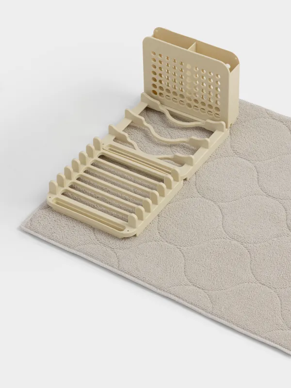 Коврик для сушки посуды с подставкой, 40х50 см, Beige clean, image-2