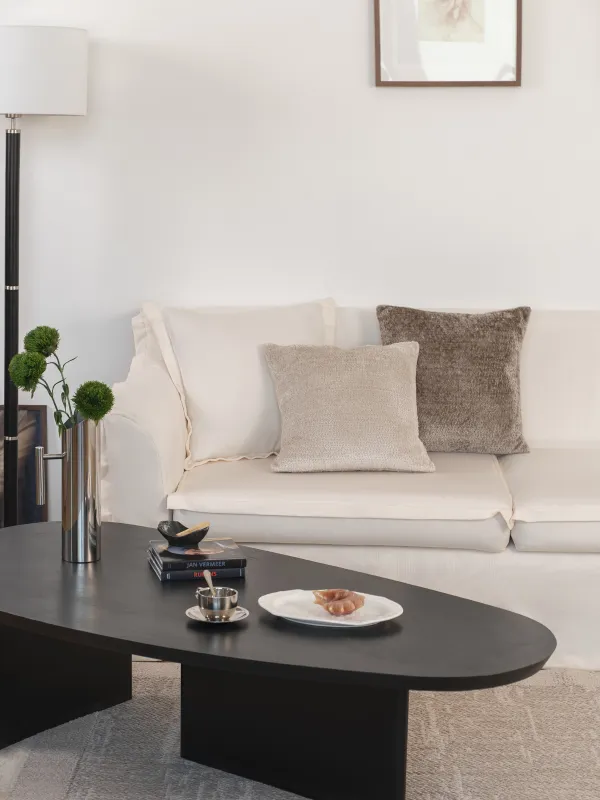 Подушка декоративная, 45х45 см, вельвет, бежевая, Nordkap, image-2