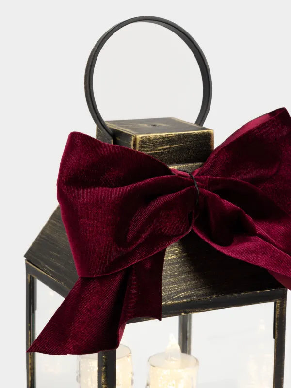 Светильник декоративный, 25 см, пластик, бронзовый, Фонарь со свечами, Bronze style, image-4