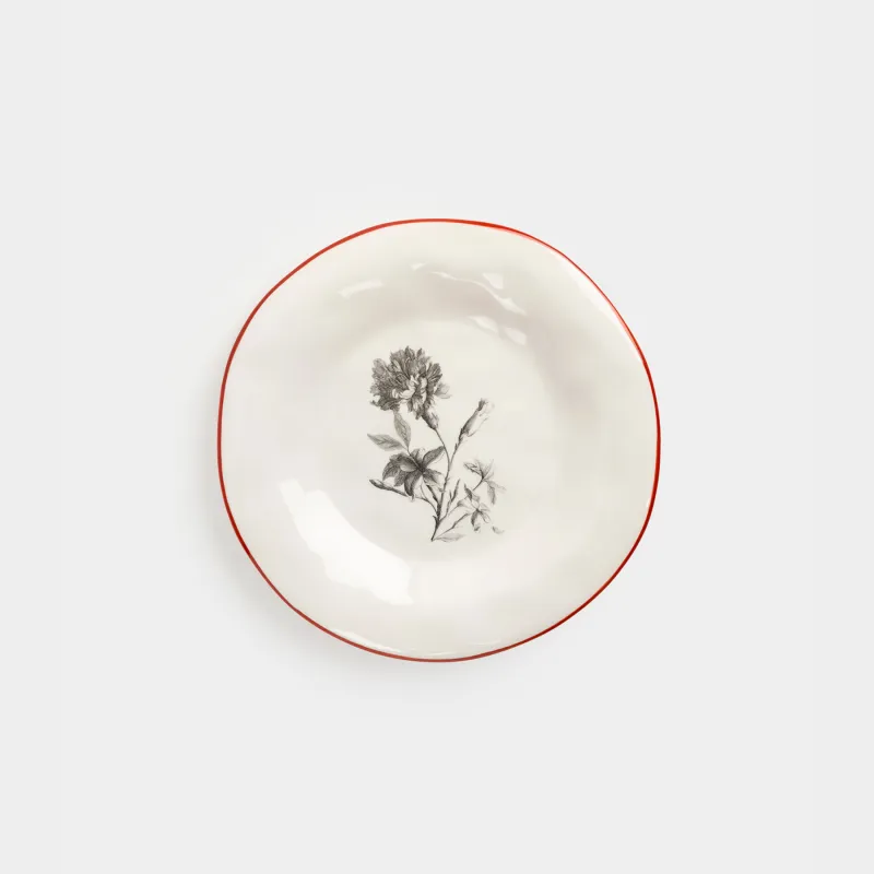 Тарелка закусочная, 23 см, керамика D, белая, Графичные цветы, Floria graphic