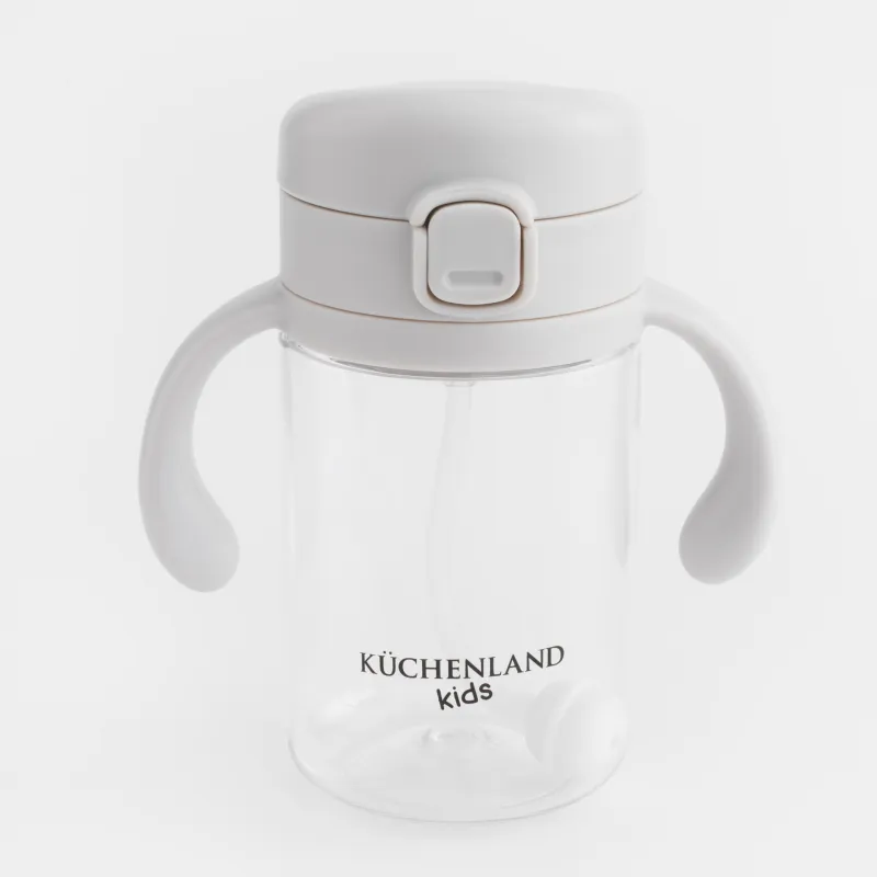 Бутылка-поильник, детская, 240 мл, тритан, серая, Kiddy, image-1