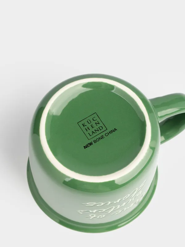 Кружка, 370 мл, фарфор N, зеленая, Time of winter stories, Mug title, image-3