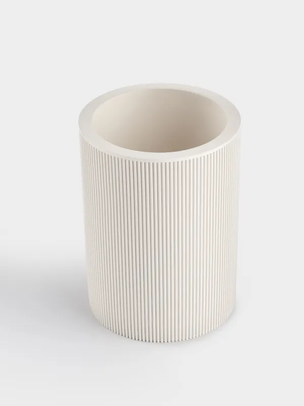 Стакан для ванной комнаты, 10 см, White stripes, image-2