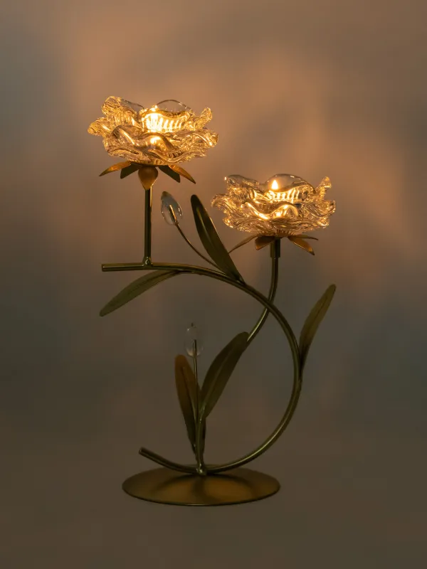 Подсвечник, 30 см, для чайных свечей, Цветы, Fantastic flowers, image-4