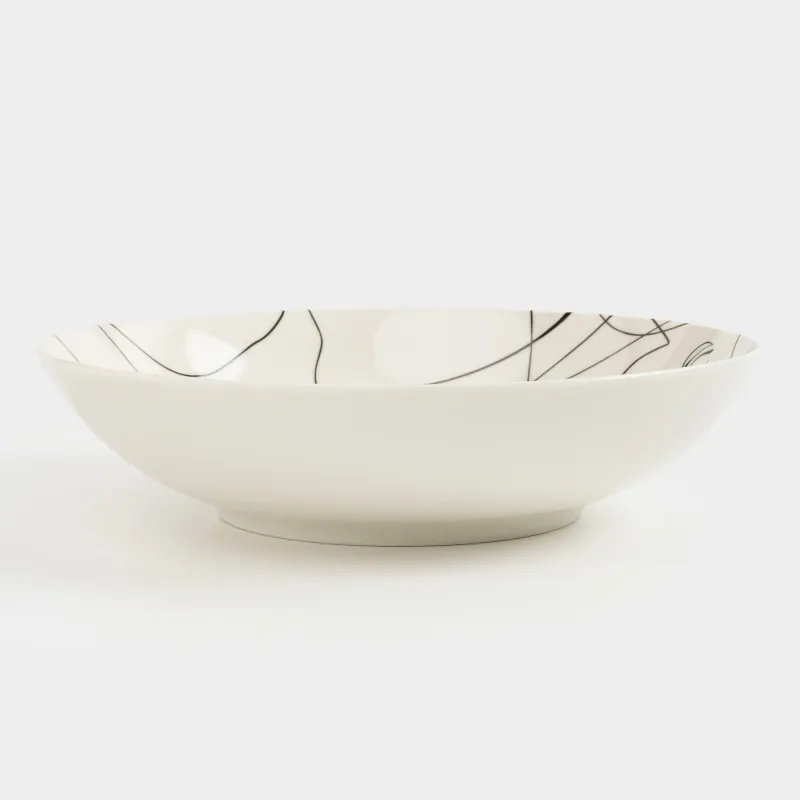 Тарелка суповая, 20х5 см, 2 шт, фарфор N, молочная, Абстрактные лица, Face, image-4