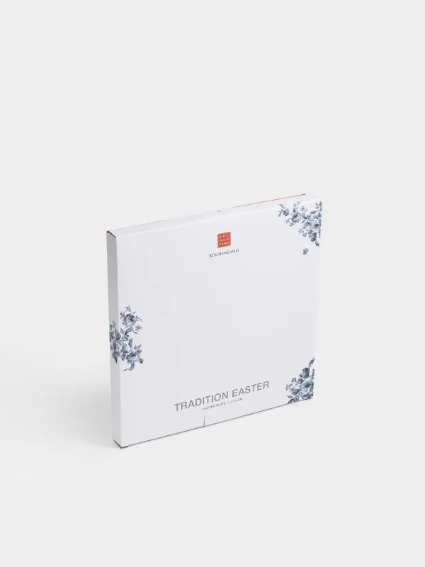 Блюдо пасхальное, 28 см, 12 отд, фарфор F, с золотистым кантом, Цветы гжель, Tradition Easter, image-5