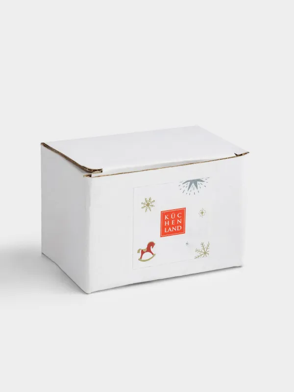 Статуэтка, 6x6 см, кристальное стекло, красно-зеленая, Лошадка, Horse vitreous, image-4