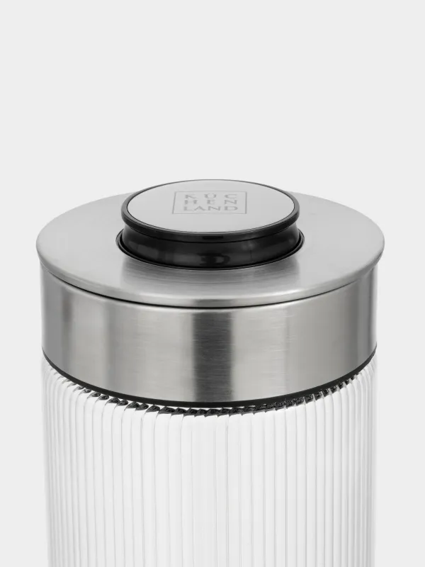 Банка для сыпучих продуктов, 980 мл, с вакуумной крышкой, Ribby steel, image-4