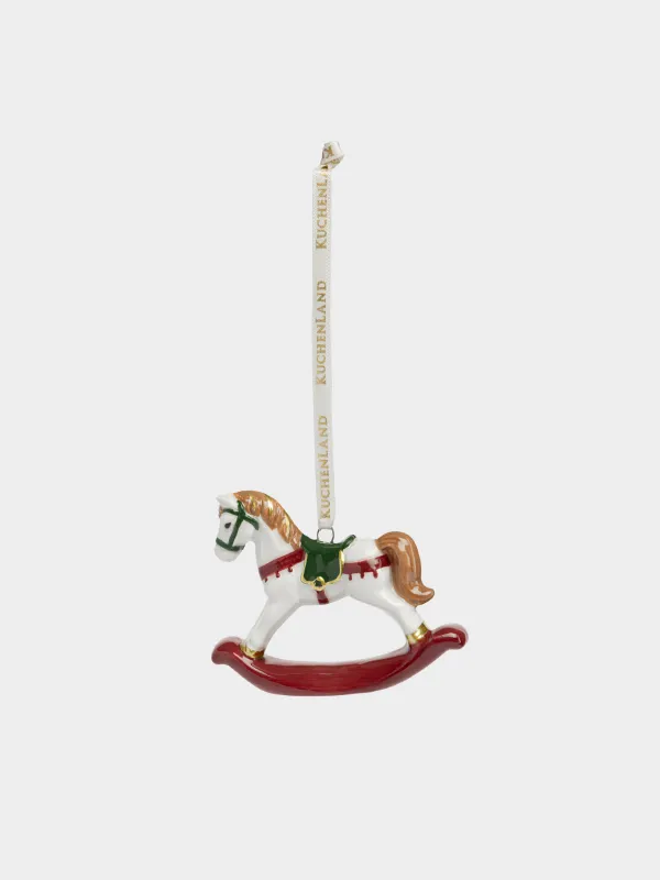 Игрушка елочная, 6 см, Лошадка-качалка, Figure horse, image-0