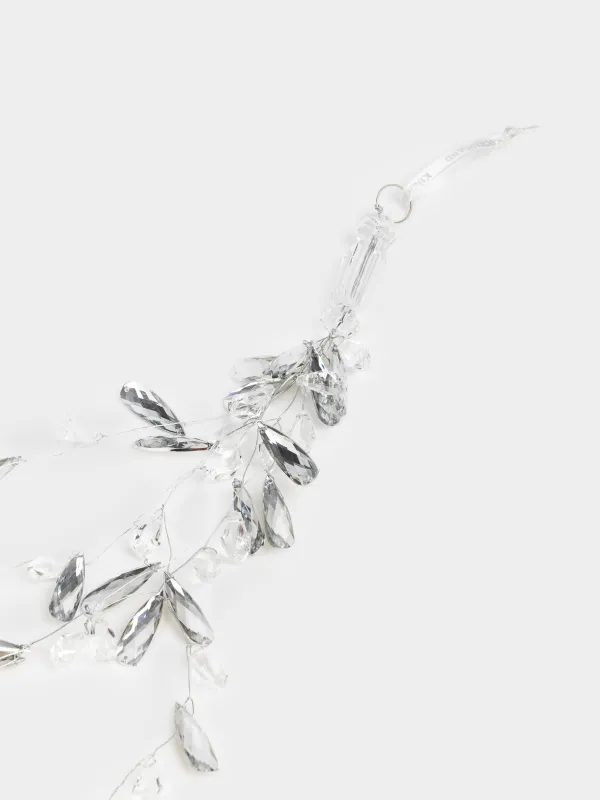 Украшение декоративное, 48 см, подвесное, акрил/металл, серебристое, Кристаллы, Crystal decor, image-2