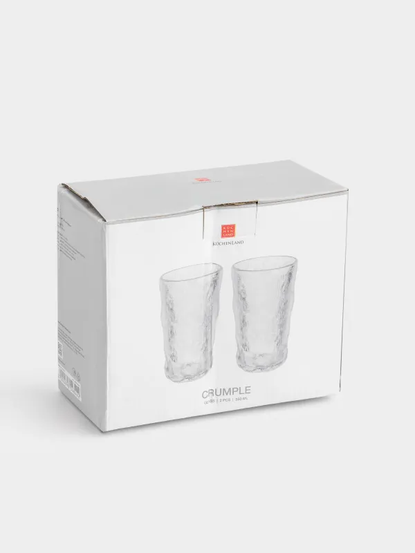Стакан, 13 см, 350 мл, 2 шт, стекло Р, Мятый эффект, Crumple, image-5
