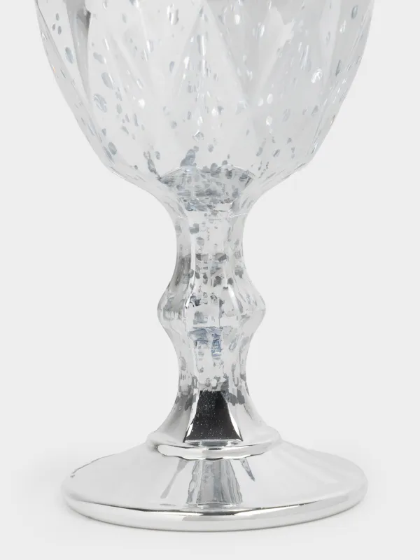 Бокал-кубок для вина, 300 мл, стекло Р, серебристый, Rhomb patina, image-1