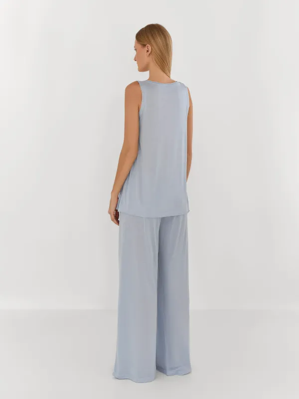 Брюки домашние, голубые, Railia, image-3