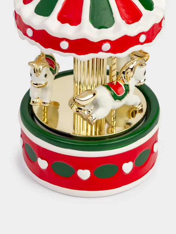 Статуэтка музыкальная, 16 см, с подсветкой, Карусель, Christmas style, image-2