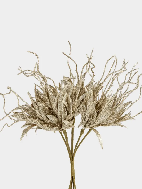Ветка декоративная, 30 см, пластик/бумага, шампань, Цветы, Sparkle decor, image-1