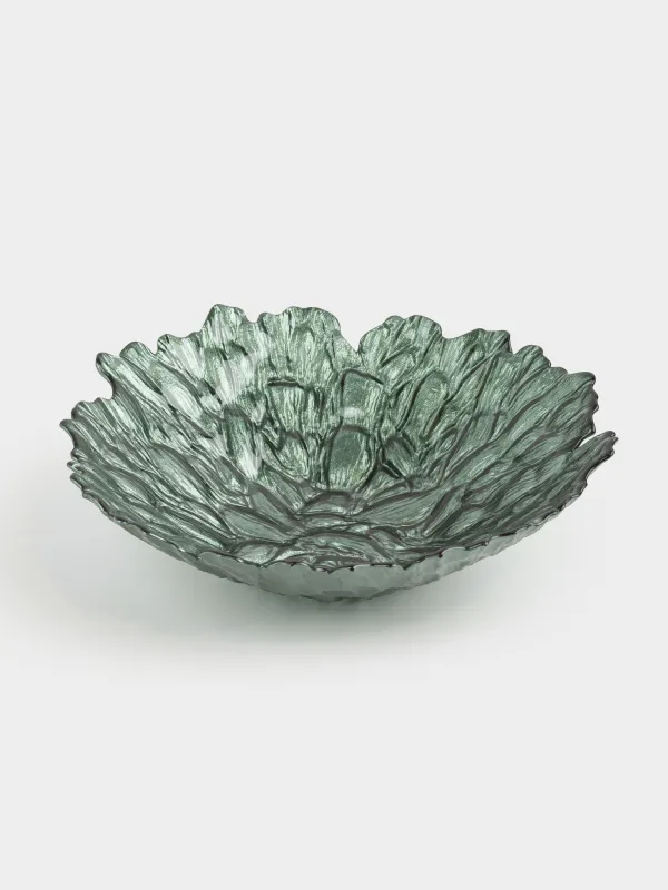 Ваза для фруктов, 29х9 см, стекло Р, зеленая, Pion color, image-1