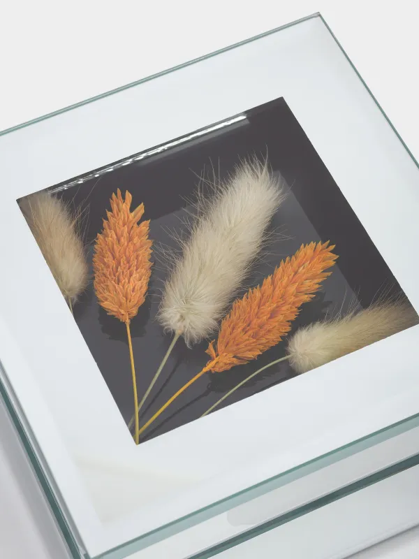 Шкатулка для украшений, 12х12 см, стекло, зеркальная, Сухоцветы, Glossy, image-3