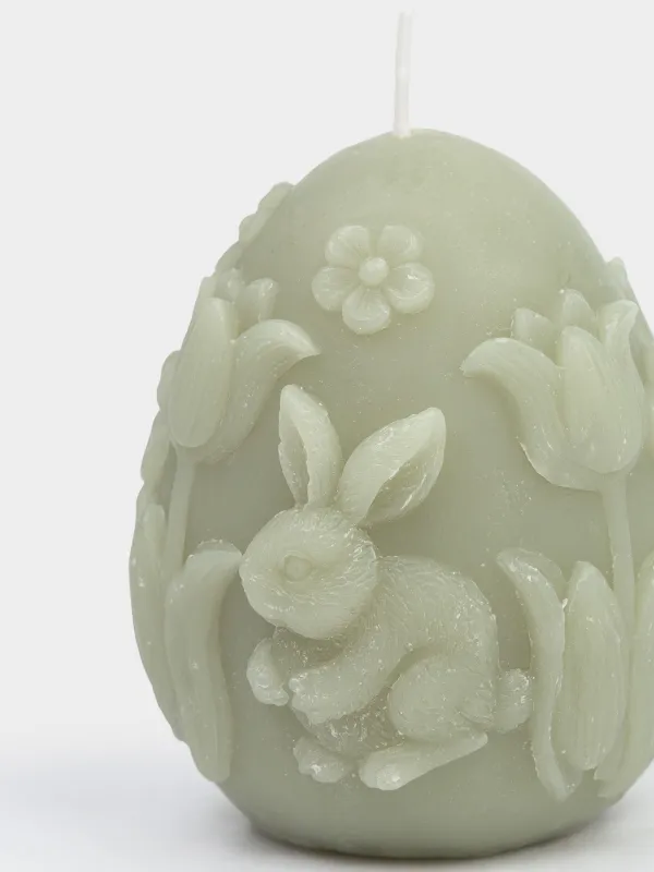 Свеча, 6x8 см, зеленая, Яйцо, Easter lace, image-2