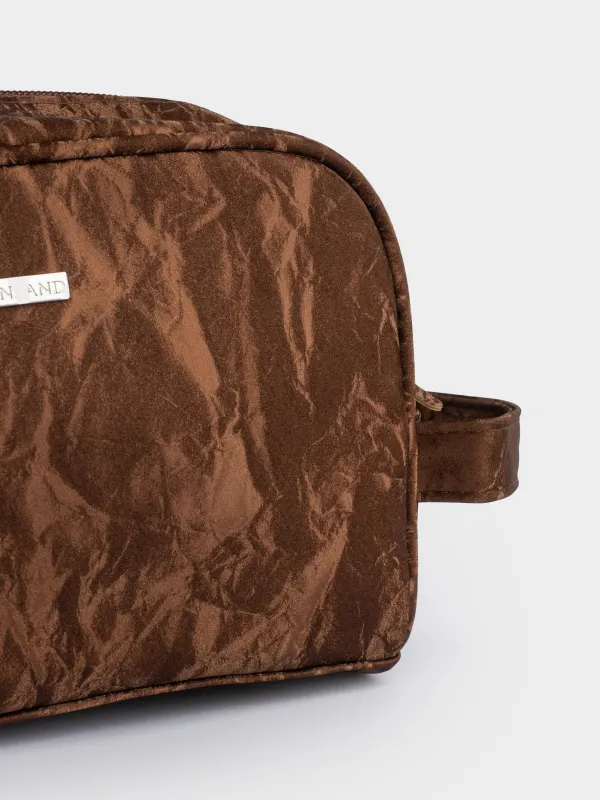 Косметичка, 20х15 см, полиуретан, коричневая, Krush, image-3