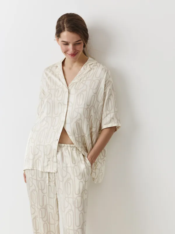 Рубашка женская, домашняя, с коротким рукавом, Moisia, image-3