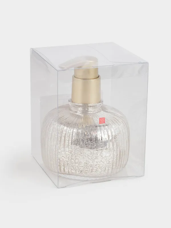 Диспенсер для жидкого мыла, 320 мл, стекло/пластик, золотистый, Patina rib, image-3