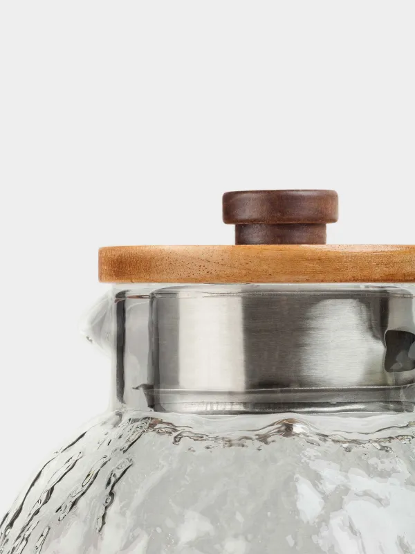 Кувшин, 1,4 л, с крышкой-фильтром, стекло Б/дерево, Nautilus, image-4