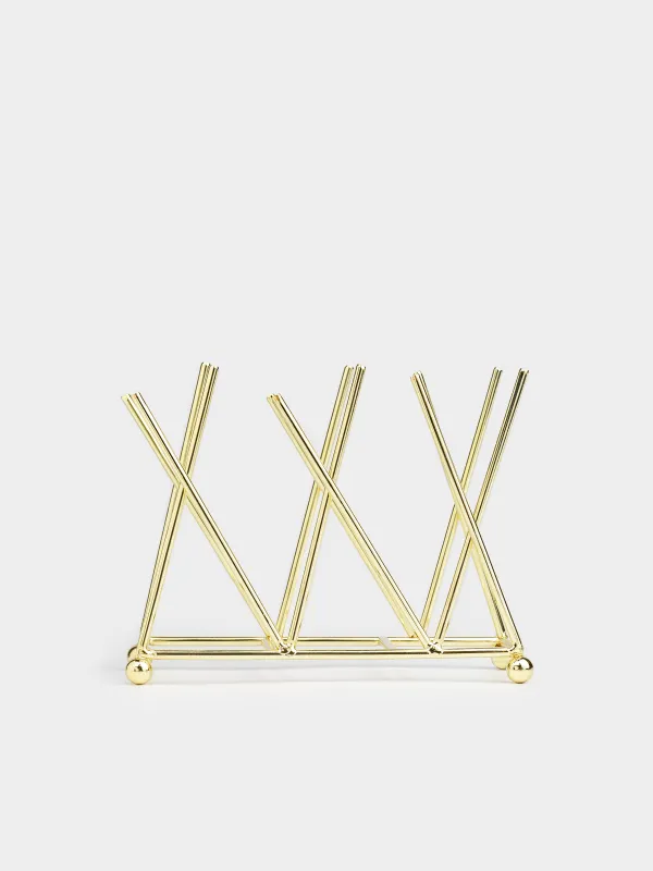 Салфетница, 14 см, металл, золотистая, Twist gold, image-1