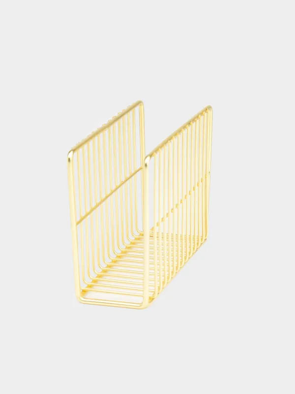 Салфетница, 13 см, металл, золотистая, Twist gold, image-2