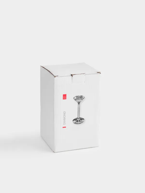 Подсвечник, 15 см, для тонкой свечи, Серебристые кристалы, Diamond, image-4