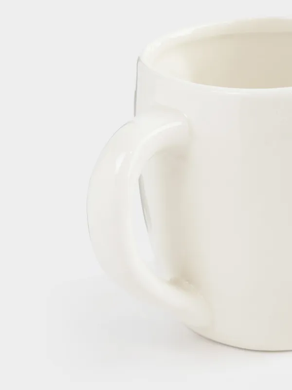 Кружка, 480 мл, керамика D, бело-золотистая, Лицо, Face, image-3