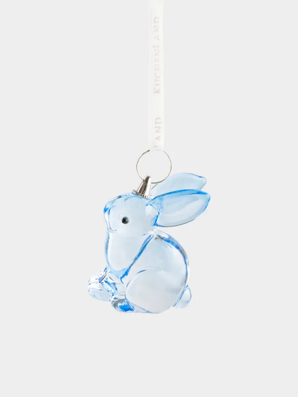 Подвеска декоративная, 3 см, кристальное стекло, голубая, Кролик, Easter vitreous, image-1