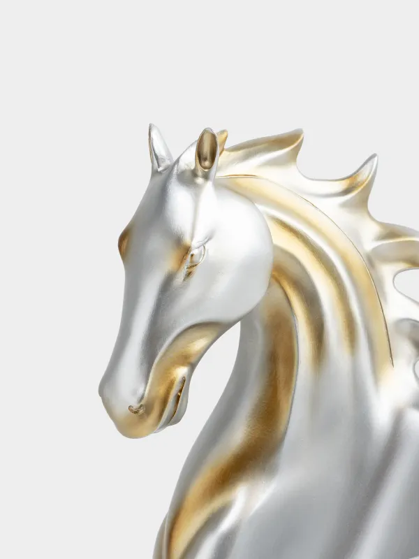 Подставка для бутылки, 15х29 см, полирезин, золотисто-серебристая, Конь, Horse color, image-1