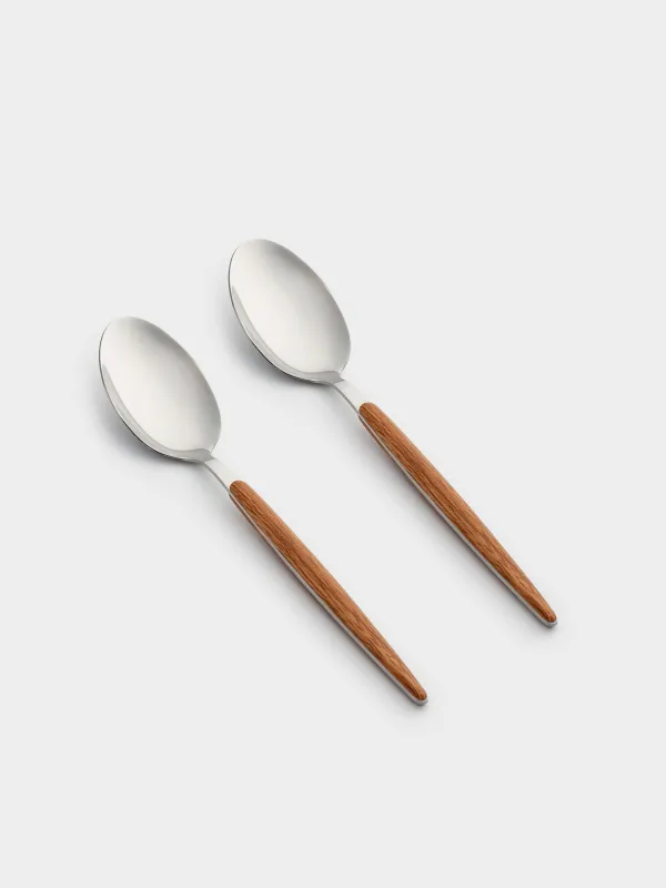 Ложка столовая, 2 шт, сталь/пластик, коричневая, Oslo, image-0