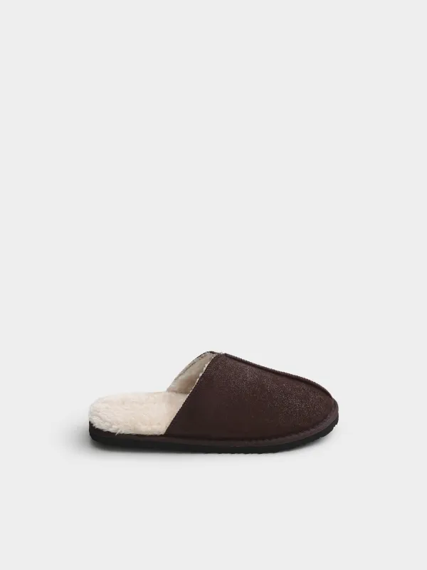 Тапочки из искусственной замши с меховой стелькой Suede, image-0