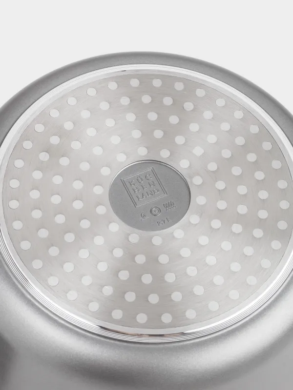 Кастрюля, 20 см, 2,7 л, с крышкой, с покрытием, алюминий, серо-черная, Mintali, image-4