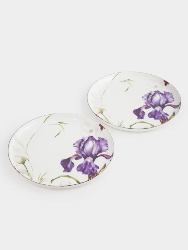Тарелка закусочная, 24 см, 2 шт, фарфор F, с серебристым кантом, Ирис, Antarctica Flowers, image-5