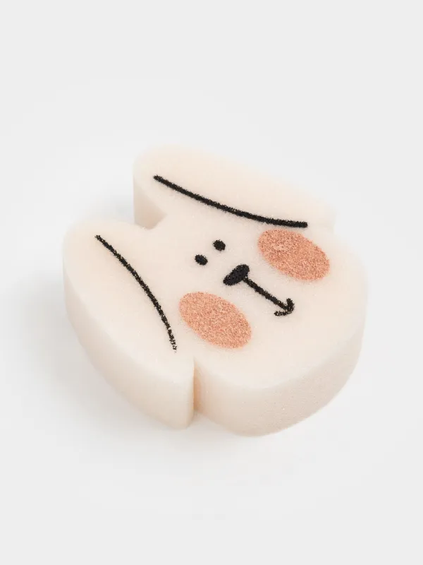 Губка для мытья тела, 12 см, детская, полиуретан, бежевая, Кролик, Childhood, image-2