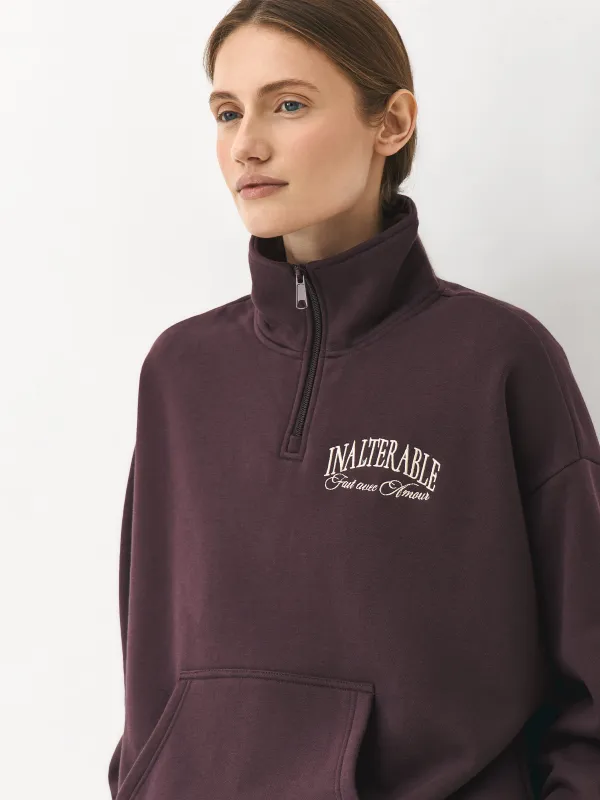 Толстовка с молнией, бордовая, Leonie, image-1