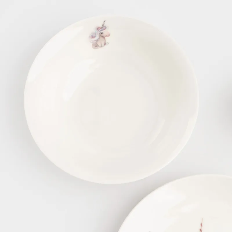 Набор посуды, детский, 1 перс, 3 пр, фарфор N, белый, Единорог и месяц, Unicorn, image-4
