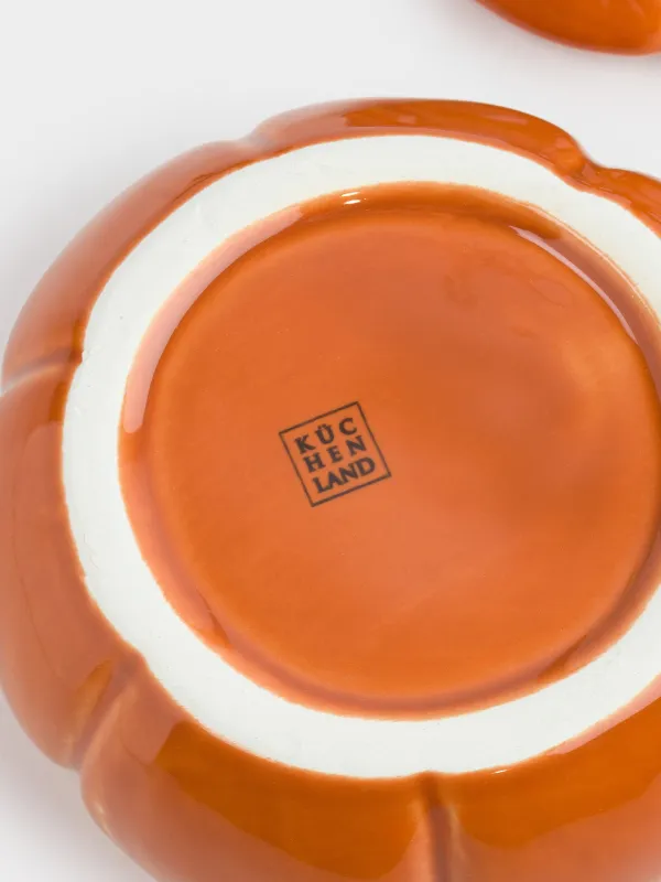 Емкость для хранения, 13х10 см, 390 мл, керамика, оранжево-коричневая, Тыква, Forest symphony, image-4