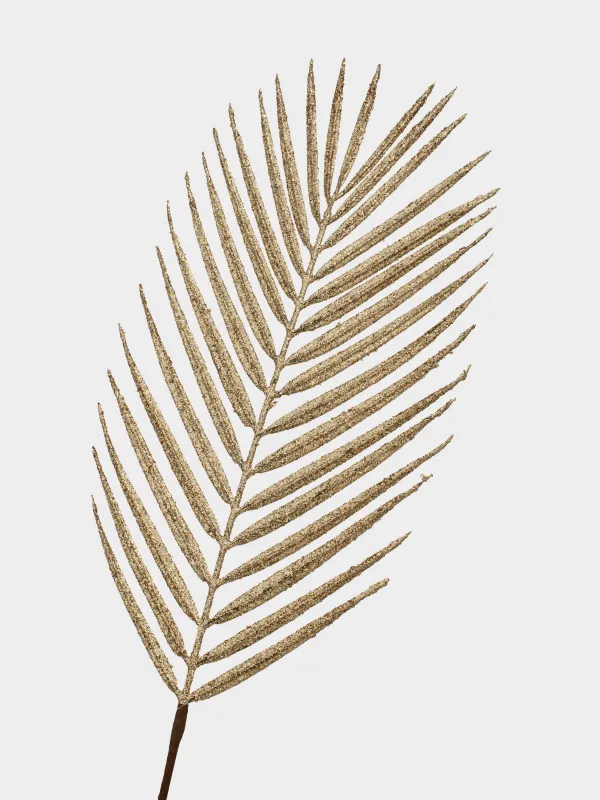 Ветка декоративная, 66 см, пластик/бумага, шампань, Лист, Palm decor, image-1