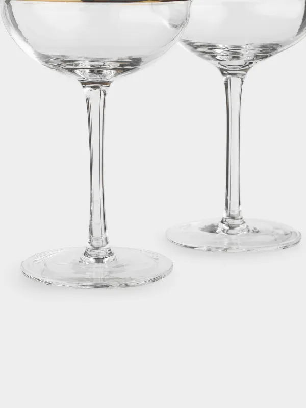 Бокал для вина, 520 мл, 2 шт, кристальное стекло, Золотистое кольцо, Rivello, image-4