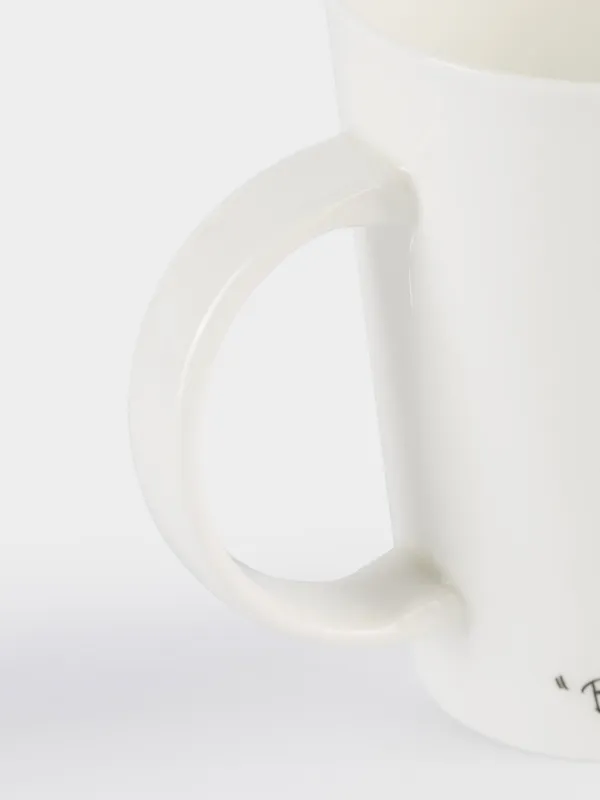 Кружка, 450 мл, фарфор F, белая, с золотистым кантом, Девушка в кокошнике, Girls, image-3