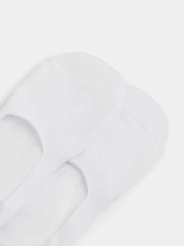 Носки-следки мужские, хлопок/полиэстер, белые, Basic, image-1