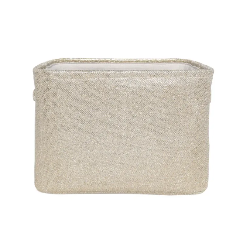 Корзина для хранения, 30x20x20 см, с ручками, полиэстер, прямоугольная, золотистая, Ideally, image-3