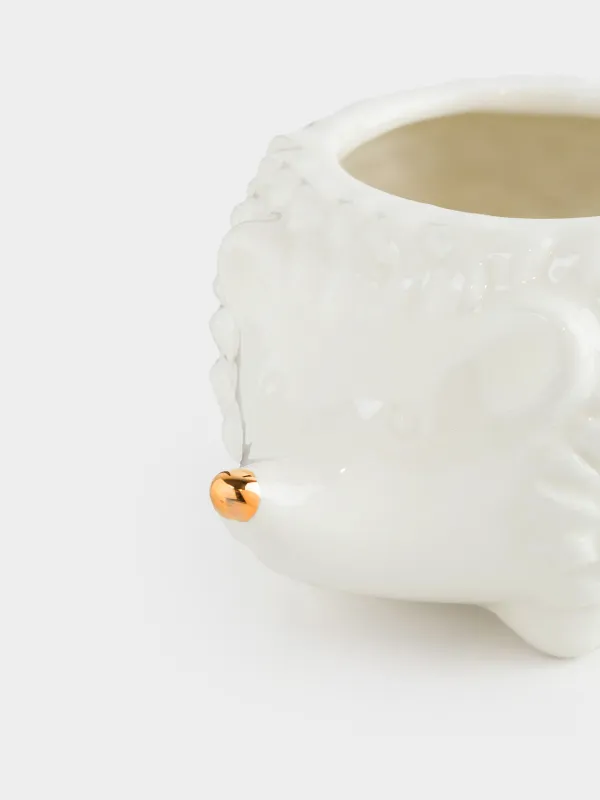 Пиала, 11х6 см, керамика, молочно-золотистая, Еж, Golden glow, image-2