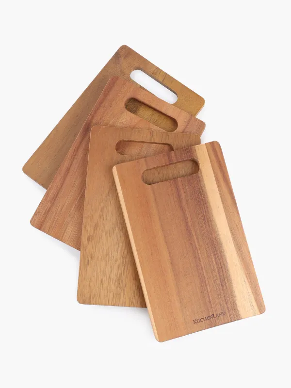 Доска разделочная, 22x14 см, 4 шт, на подставке, дерево/сталь, прямоугольная, Noble tree, image-3